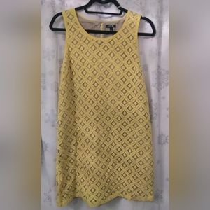 APT. 9 DRESS LACE OVERLAY LINED YELLOW SLEEVELESS